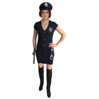 Police Woman Costume Arresting Officer Ladies Fancy Dress Halloween Party
