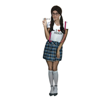 Adult Nerd Girl Costume Party Naughty Schoolgirl Geek Uniform Ladies