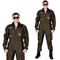 AIR FORCE FIGHTER PILOT COSTUME Top Gun Space Costume Halloween Jumpsuit
