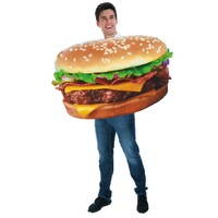 Adult Hamburger Costume Halloween Burger Party Funny Outfit
