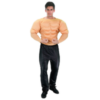 Men's Muscle Man Suit Chest Padded Arms Shirt Beach Top Hero Halloween Costume