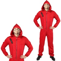 Salvador Dali La Casa De Papel Money Heist Red Jumpsuit Mask Costume Hoodie