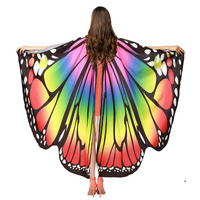 Adult Rainbow Butterfly Cape Party Costume Halloween Fancy Dress Up Accessory