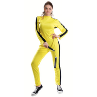 Adult Women's Yellow Assassin Costume Kung Fu Party Dress Up 