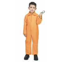Kids Prisoner Boy Costume Halloween Convict Jail Kids Outfit Children's - Orange