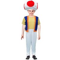 Boys Super Mario Mushroom Toad Cosplay Costume Kids Party Outfit