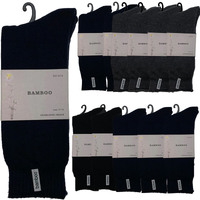 12 Pairs PREMIUM BAMBOO SOCKS Mens Heavy Duty Thick Work Socks BULK Cushion