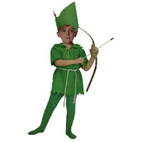 Children's Green Costume Peter Pan Robin Hood Elf Halloween Kids