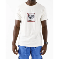 Goorin Bros The Animal Farm T Shirt Top Short Sleeve Rooster - Made in Portugal - Cream