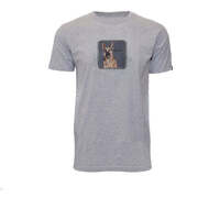 Goorin Bros The Animal Farm T Shirt Top Short Sleeve Dog - Made in Portugal - Charcoal