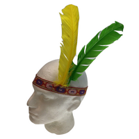 INDIAN Two Feather Headband Headdress Fancy Dress Native American Costume Party