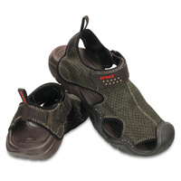 Crocs Mens Swiftwater Water Sandals Waterproof Shoes Aqua - Espresso
