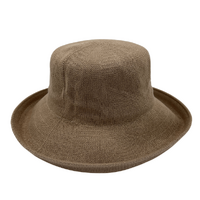 Jacaru 1506  Foldable Crushable Bucket Summer Sun Hat - Large Brim - One Size - Beige