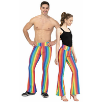 Adult Rainbow Stripe Flare Pants LGBT Costume Mardi Gras Festival Gay Pride