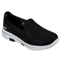Skechers Women's Go Walk 5 Slip On Machine Washable Sneakers Shoes - Black/White
