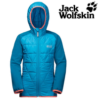 Jack Wolfskin G Grassland Hybrid Girls Jacket Hooded Reflective Water Resistant