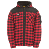Men's Caterpillar Sequoia Shirt Jacket Thermal Lined Jumper Warm Winter - Red/Black