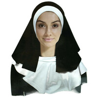 NUN Headpiece & Neckpiece Set Kit Collar Saints Sinners Church Sister Party