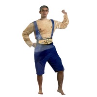 Mens Muscle Man Costume Suit Chest Boxing Champion Hero Halloween 
