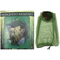 MOSQUITO HEAD NET Hat Protector Bee Bug Mesh Insect Mozzie Fishing Fly - Green
