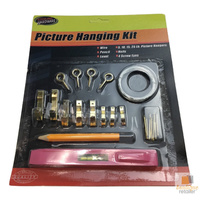 PICTURE HANGING KIT Set Wall Tools Pencil Spirit Level Screws Wire Hanger