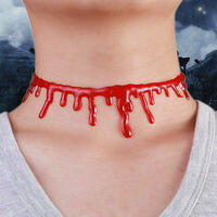 HALLOWEEN NECKLACE Red Drip Blood Choker Gothic Fashion Jewellery