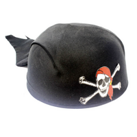 Pirate Hat Bandana Style Fancy Dress Costume Halloween Caribbean - Black
