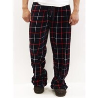 Mens Pyjama Pants Warm Winter Comfortable - Navy and Red