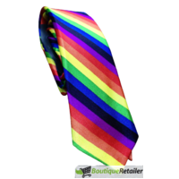 3x Men's Skinny Rainbow Tie Slim Wedding Mardi Gras Pride Party Necktie BULK