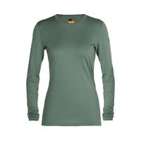 Icebreaker Womens Merino Wool Long Sleeve Base Layer Thermal Top T Shirt - Sage