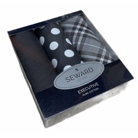 3x EXECUTIVE SEWARD Men's Handkerchiefs 100% Cotton Fine Quality GIFT BOX