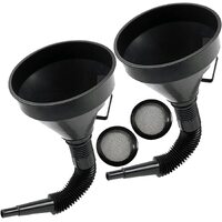2x Car Auto Motorcycle Plastic Flexible Spout Gas Oil Water Fuel Funnel Tool Kit