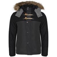 Dissident Bethwin Padded Quilted Jacket Coat Wool Blend Winter - Navy