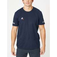 Le Coq Sportif Mens Tennis Padel Sports T Shirt Top Tee Short Sleeve - Navy Blue