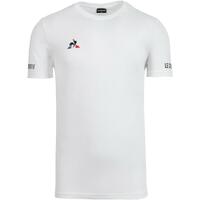 Le Coq Sportif Mens Tennis Padel Sports T Shirt Top Tee Short Sleeve  - White