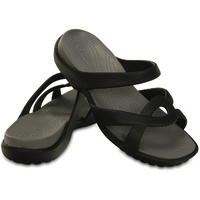 Crocs Women's Meleen Twist Sandals Flip Flops Thongs - Black/Smoke