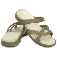 Crocs Women's Meleen Twist Sandals Flip Flops Thongs - Khaki/Oyster