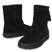 Crocs LodgePoint Womens Suede Leather Pull On Boots Shoes Ugg - Black