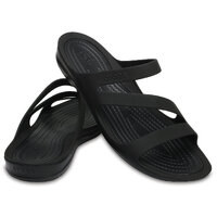 Crocs Women's Swiftwater Sandals Flip Flops Thongs - Black/Black