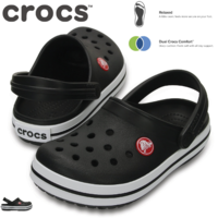 Crocs Kids Crocband Clog Shoes Iconic Sandals - Black