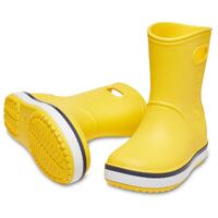 Crocs Kid's Crocband Rain Gum Boots Shoes Waterproof Childrens - Yellow/Navy