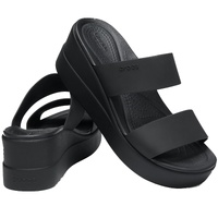Crocs Brooklyn Mid Wedge Womens Shoes Wedges Heel Sandals LiteRide Black/Black