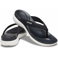 Crocs Women's Capri V Sporty Flip Flops Thongs Slip On - Black/White