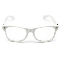 Wayfarer Sunglasses Glasses Party Wedding Fun Costume Dress Up - White/Clear