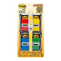 Post-it Flags Value Pack 50/Dispenser 4 Dispensers/Pack 1 in Wide Highlighter