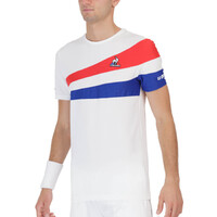 Le Coq Sportif Mens Tennis Padel N°1 T Shirt Top Tee Short Sleeve - White
