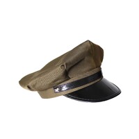 Army General WW2 US Air Corps Officer Crusher Party Costume Hat Cap in Military Green