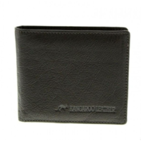 Barmah Kangaroo Leather 1 Fold Wallet Handmade w Gift Box - Black