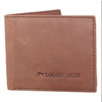Barmah Kangaroo Leather 2 Fold Wallet Handmade w Gift Box - Hickory
