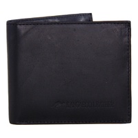 Barmah Kangaroo Leather 2 Fold Wallet Handmade RFID w Gift Box - Black